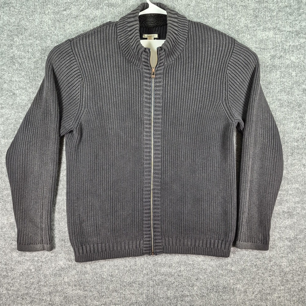 Carbon 2 Cobalt Men's Full Zip‎  Knit Sweater Navy Blue, Size L